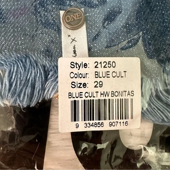 ONE Teaspoon for Free People Blue Colt High Waisted Bonitas Denim Shorts - Picture 5 of 14